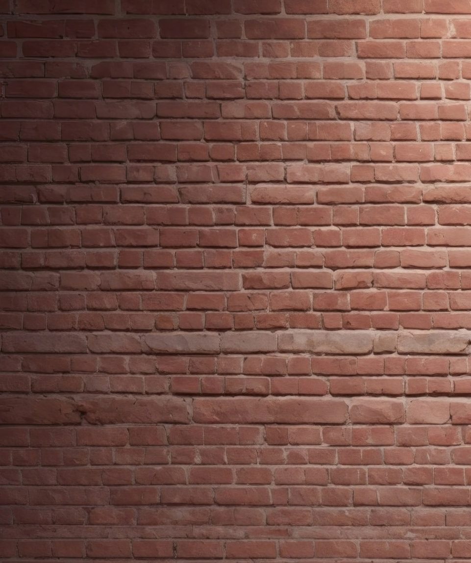 Newly built rendered brick wall